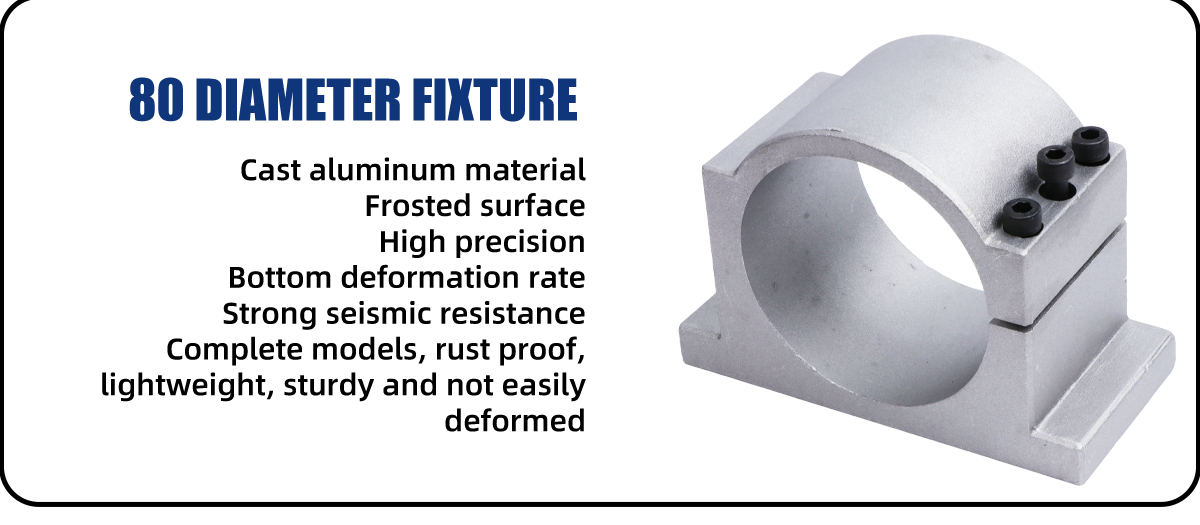 Cooling Type Air Cooled 2.2KW ER20 220V Round Spindle Motor with 80mm Aluminium Bracket