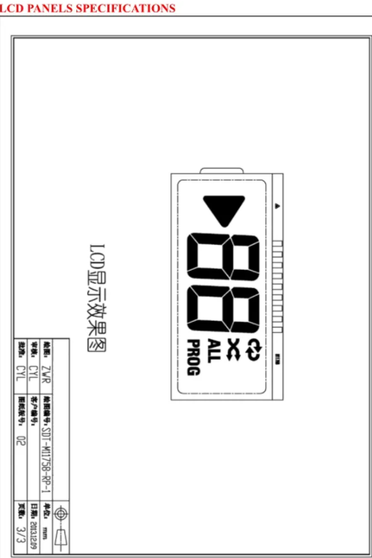 Va Tn LCD Display No Touch Screen 1600x900 Vop 3.0V ,Duty 1/4,Bias 1/3