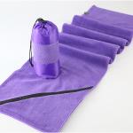 Black 30cmx80cm Microfibre Sports Towel , Microfiber Yoga Mat Towel