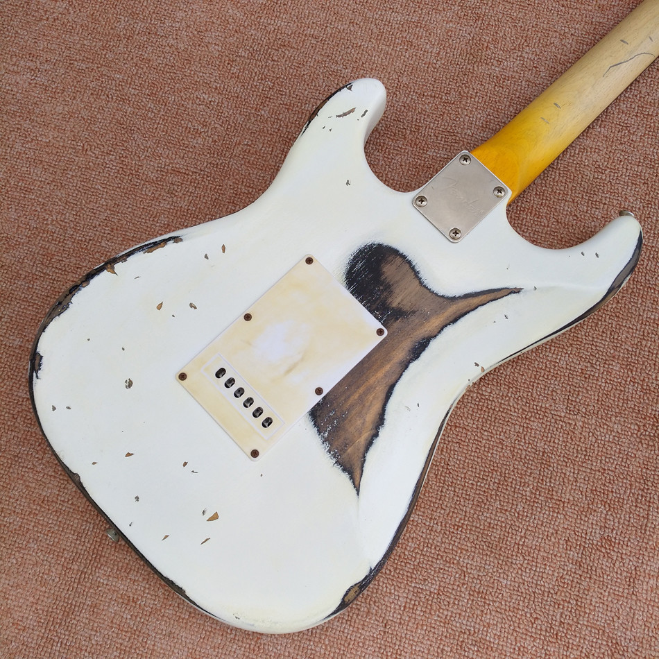 New style high quality relic remains ST electric guitar, handmade ST aged relic electric guitar