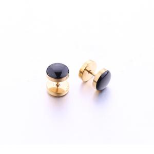 Quality Fashion Round Stud Earring Simple black color Earring Designs For Women And Men wholesale