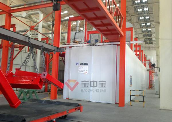 Painting Spray Booth For XCMG Heavy Machinery Paint Line With Conveyor Chain
