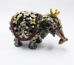 HOT Selling Elephant Custom Metal Jewelry Box Cute Elephant shaped metal jewelry