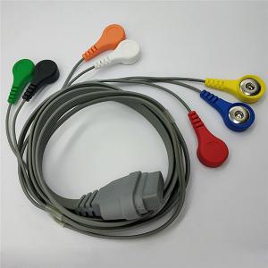 Quality Compatible 7 Lead Snap Holter ECG Cable For Medical Set Edan SE-2003 / SE-2012 for Patient Monitor wholesale