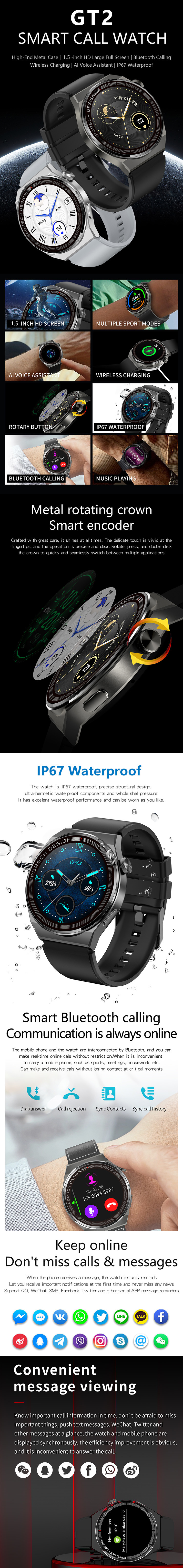 Bluetooth 5.0 Fitness Tracker Smartwatch Sleep Monitoring 64MB