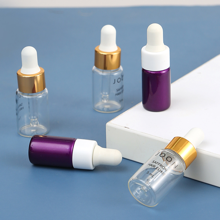 2ml 3ml 5ml 10ml Round Glass Dropper Bottle Small Mini Frosted Glass Essential Oil Bottle With NBR Dropper