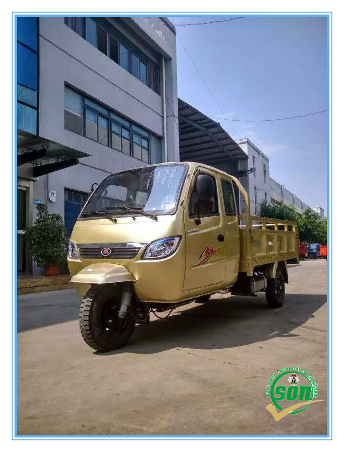 800CC Heavy Type Tuk Tuk Cargo Carrier Tricycle with Closed Cabin and 10L Capacity