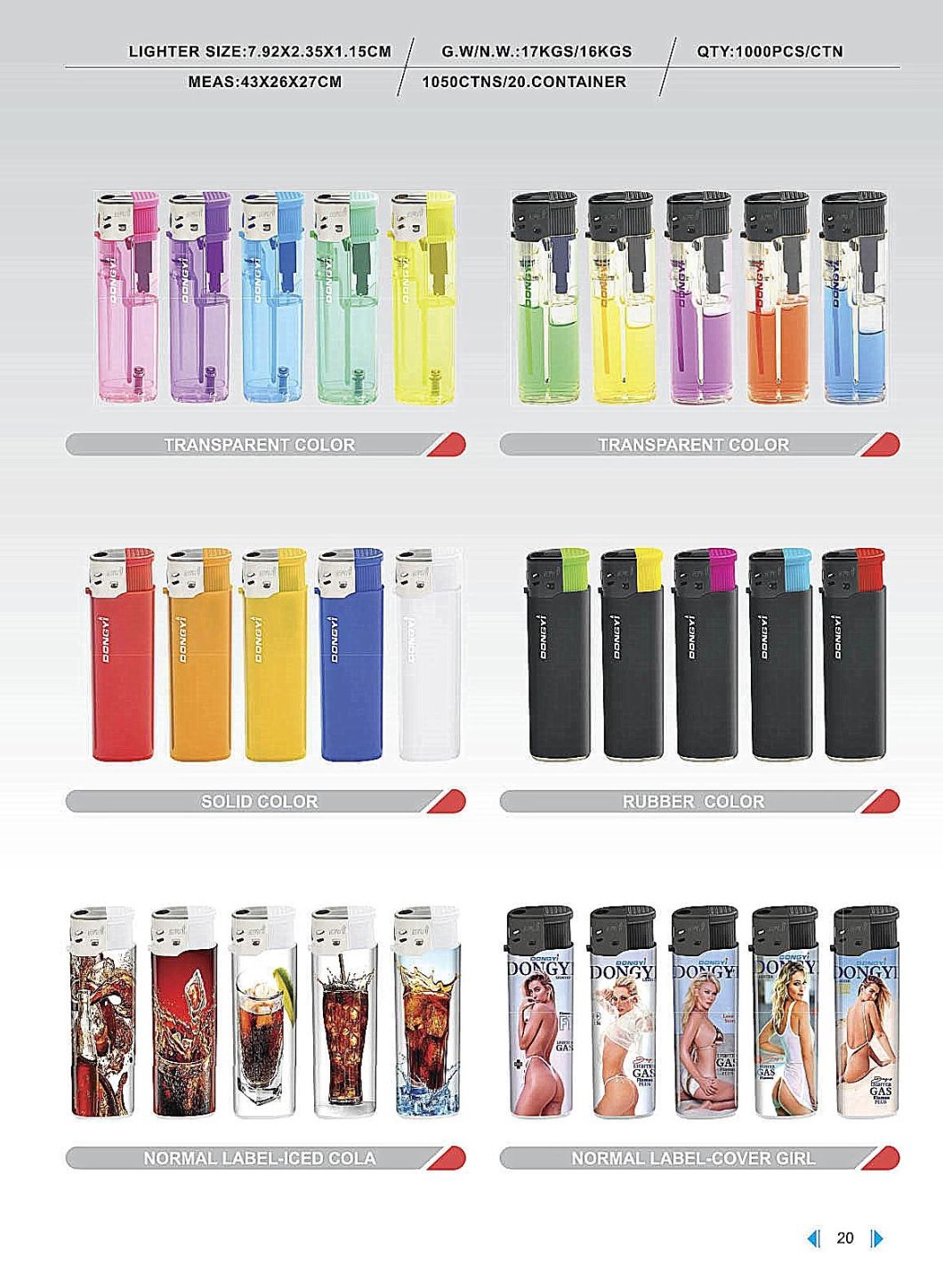 Hot Sale High Quality Dy-072 Type Disposable Plastic Electric Lighter