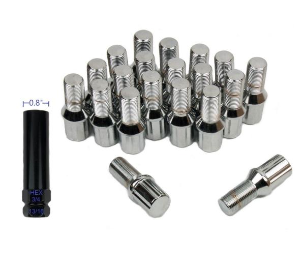 Chrome Locking Wheel Bolts Heat Treated , Spline Drive Lug Bolts Easy Installati