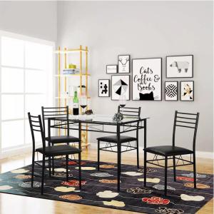 Quality ODM Home Furniture Dining Room Sets Rectangle Glass Dining Table And 4 Chairs Set wholesale