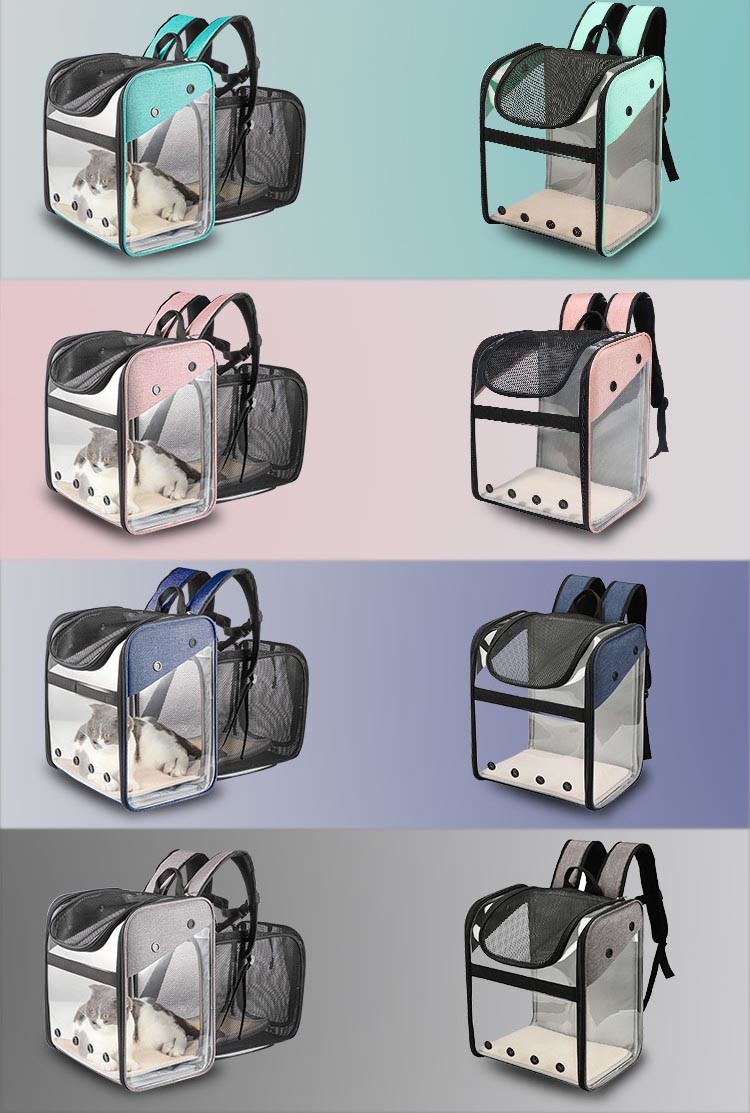 PVC Completely Transparent And Foldable Breathable Pet Travel Carrier Cat Backpack