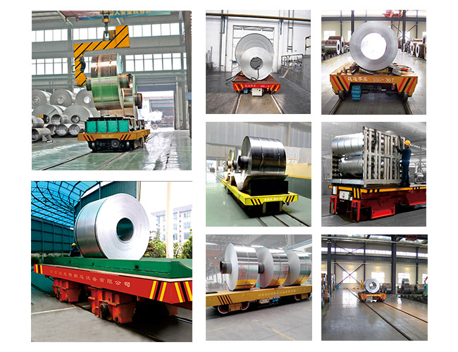 battery operated platform transport coil car ,rail manual trolley for industrial transport car