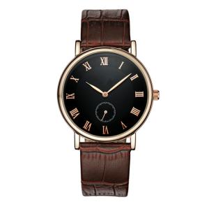 Quality Fashion Stainless Steel Watches with Leather strap / quartz wrist watch for men , ultra - thin case wholesale