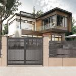 Outside Aluminium Profile Main Gate Louvre Door Entrance Customized