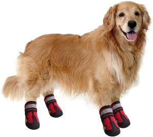 Quality Opp Bag Dog Walking Boots For Dogs With Reflective Strips Rugged Anti Slip Sole wholesale