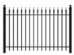 8FT Width Black Ornamental Iron Fence Wrought Iron Fence Panels Wholesale
