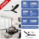 Black Wooden Blades Ceiling Fan for Standard Wind and OEM Size in Commercial