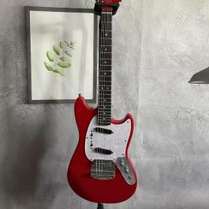 Quality Custom Fender Mustang Style Electric Guitar in Red S-S Pickups Chrome Hardware wholesale