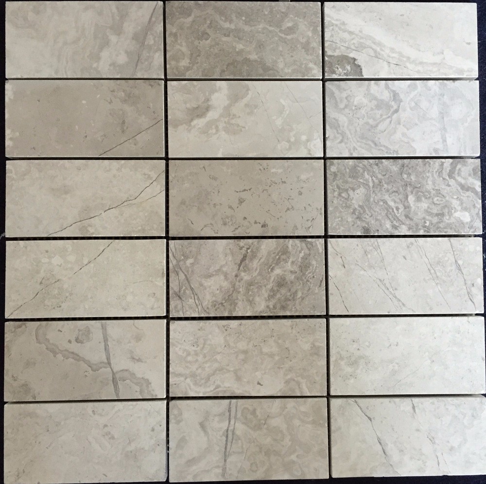 White Black Penny Grey Mosaic Floor Tiles , Various Patterns Stone Brick Mosaic Tiles