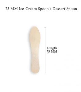 Quality Eco Smooth Dessert Wooden Ice Cream Spoons Taster 75mm-50pcs Paper Bundle wholesale