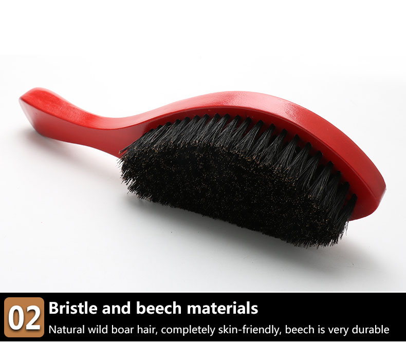 Soft Red Boar Bristle Beard Shaping 360 Wave Brush Care For Personal Care