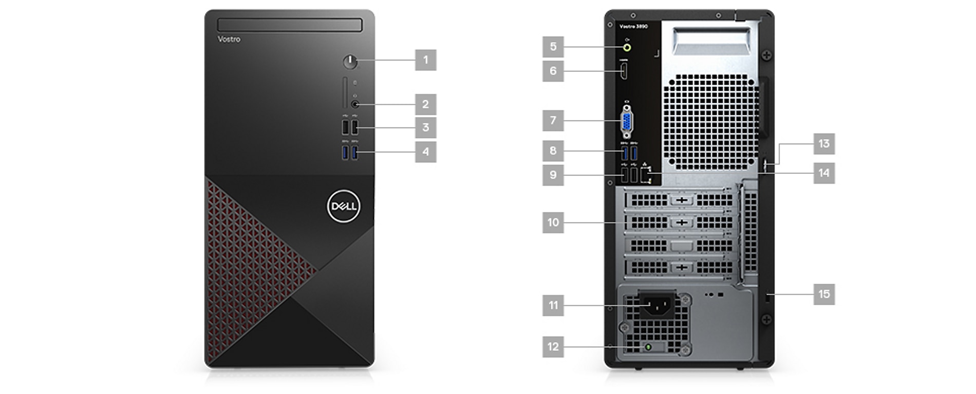 Dell Vostro Desktop 3890 Core i5 Intel Processor Core i7 10700 Memory 8G RAM 1T PC Computer