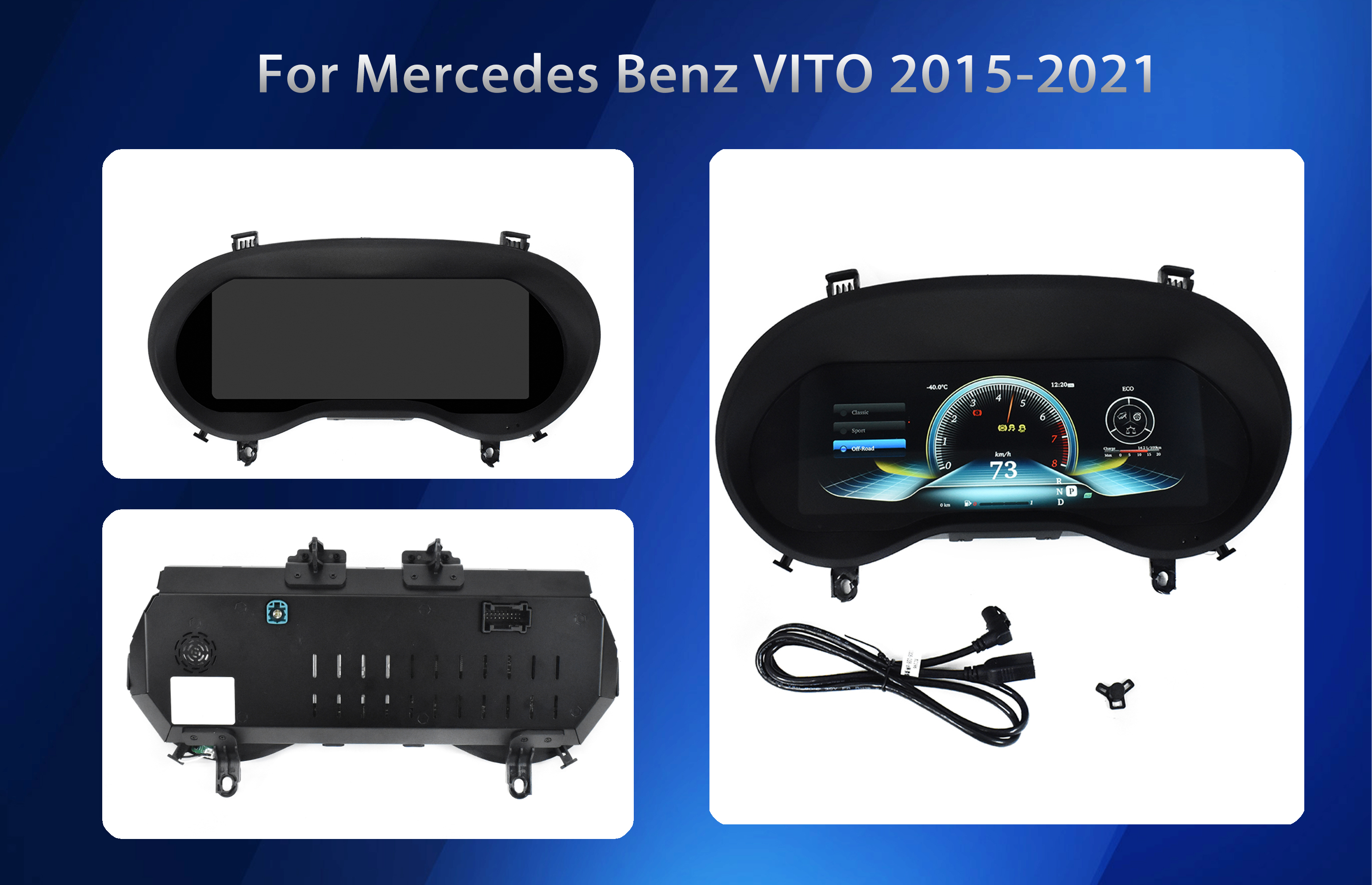 VIKNAV Digital Cluster Car SpeedoMeter For Mercedes Benz VITO 2015-2021