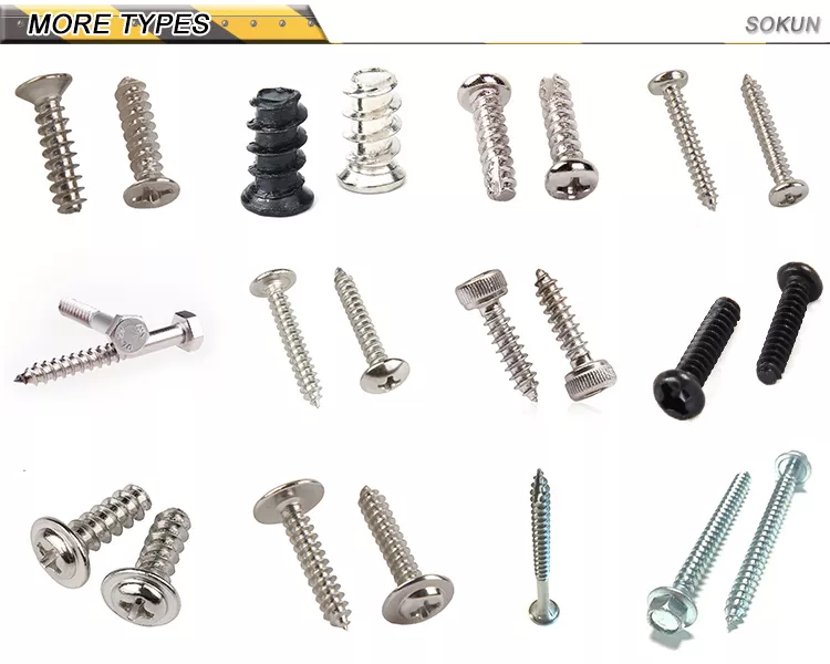 Self Tapping CSK Flat Head Chipboard Wood Screw 304 316 Stainless Steel for Plastic Metal in INCH Measurement System