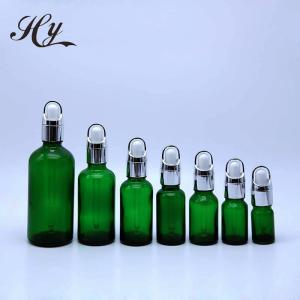 Quality Personal Care Perfume Green Glass Dropper Bottles Screen Printing SGS wholesale