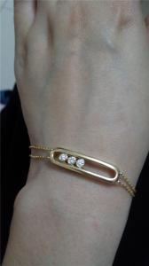 Quality 18K Rose Gold Bracelet with Moveable 3 Diamond wholesale