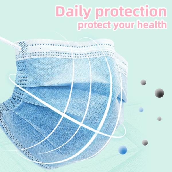 Manufacturer CE FDA in stock earloop anti dust virus Non-woven 3-ply disposable