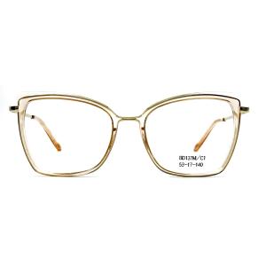 Quality BD137M Vintage Square Womens Acetate Metal Glasses Customized color wholesale