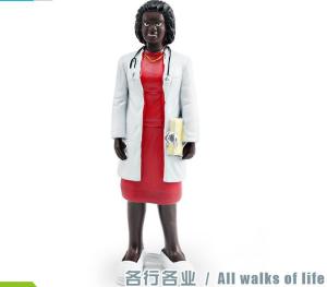 Quality People at Work Model Toy Woman Doctor Figure Pretend Professionals Figurines Career Figures Toys for Boys Girls Kids wholesale