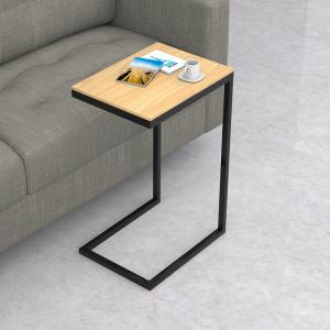 Quality Home white black C Shape Glass Desktop Metal End Table wholesale