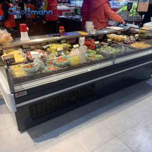Quality Single Temperature Meat Display Freezer Stainless Steel Food Counter Butcher Fridge wholesale