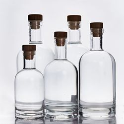 Collar Material Clear Glass Body Material Glass 500ml Airtight Cork Cap Bottle for Liquor