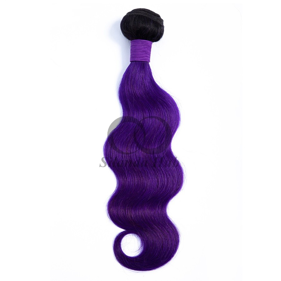 #T1B/Purple Body Wave Remy Human Hair Bundles Sew In Weave Bundles Brazilian Bundle Deals