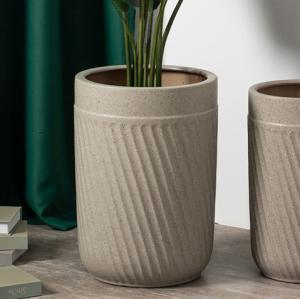 Quality Popular design modern home balcony floor decor plant flower pots cylinder tall ceramic garden pots wholesale