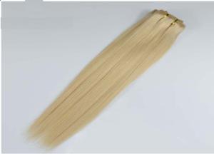 Quality Straight Brazilian Clip In Hair Extensions 613 Golden Blonde No Shedding wholesale