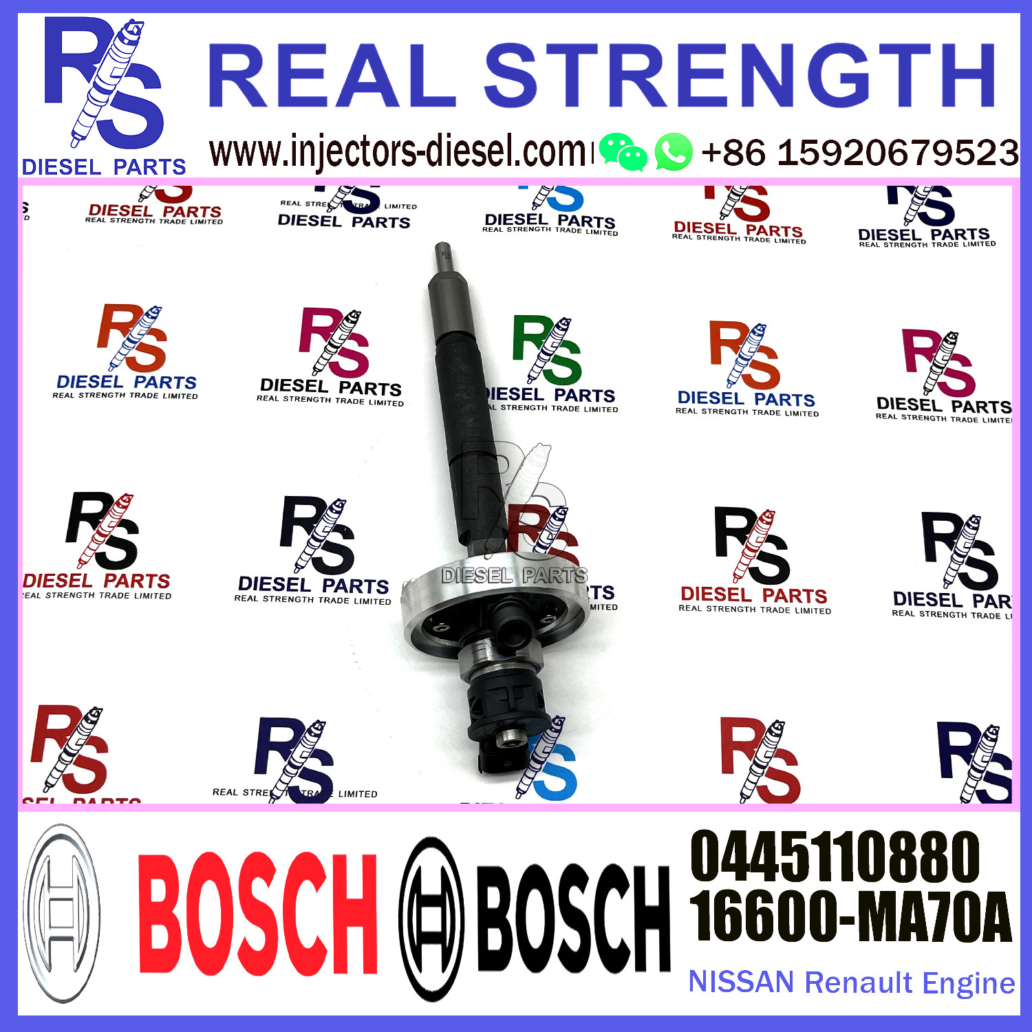 Diesel Fuel Injector assembly 0445110880 16600-DB002 16600-MA70A 7485001660 7701061083 For Nissan Renault