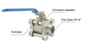 Quality Chemical Resistant Three Piece Ball Valve Full Bore Titanium Or Ss Material wholesale