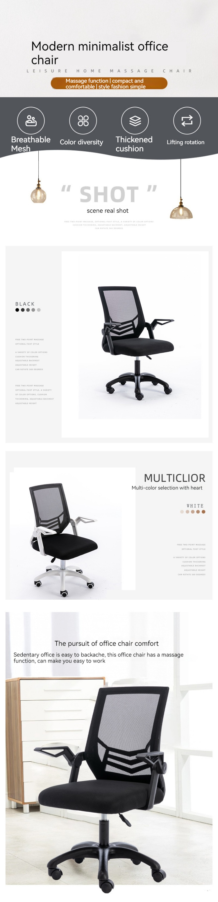 Modern Design Office Furniture Ergonomic Mesh Swivel Chair for Corporate Bedroom