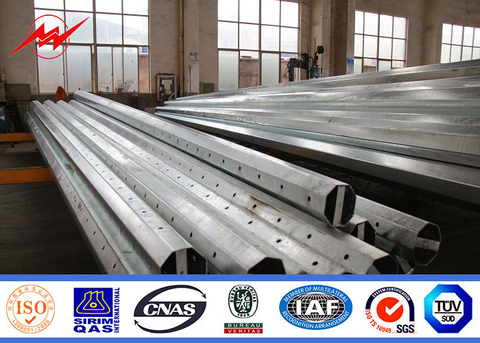 75ft 4mm Q235 Hdg Electric Power Pole Polygonal Double Cross Arm Iso Certification