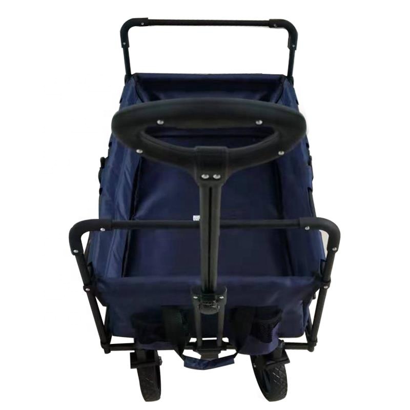 Iron Collapsible Folding Four-wheel Wagon Cart Garden Pull Heavy Duty Utility Wagon