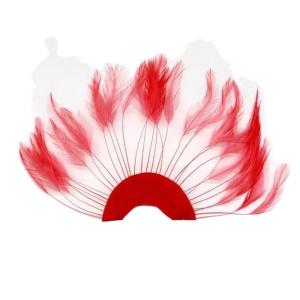 Quality Dyed Stripped Hackle Feather Fan , Chicken Feather Hand Fan 10x15cm wholesale