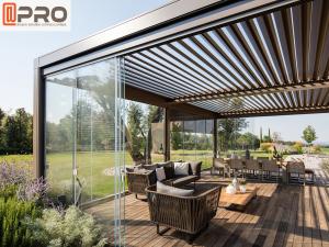 Villa Modern Aluminum Pergola Retractable Garden Waterproof Pergola Covers