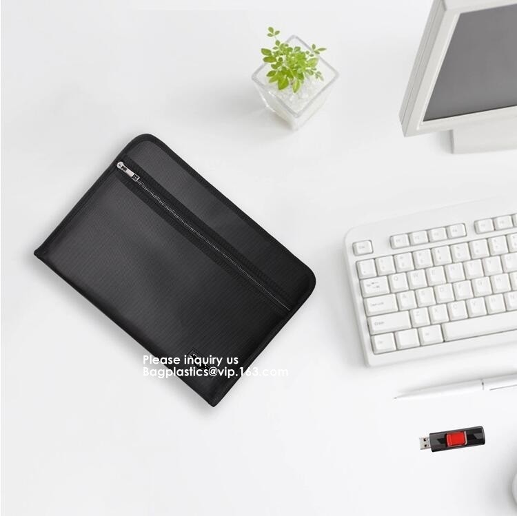 waterproof and fireproof resistant document bag,Lock Box Bag For Documents Money & Office Files Freproof Safe Bag with L