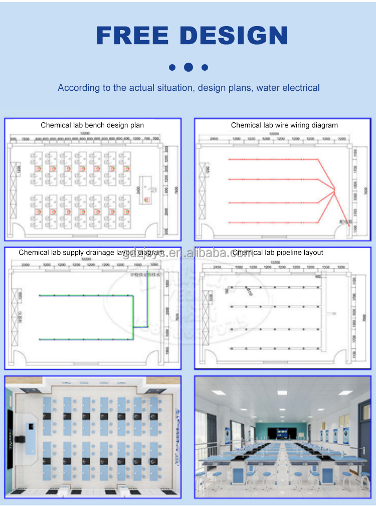 Metal / Aluminum-plastic Chemistry Lab Furniture With Modern Design And Accessories
