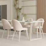 Customized Size Round Dining Table 4 Seater With Leather Chairs