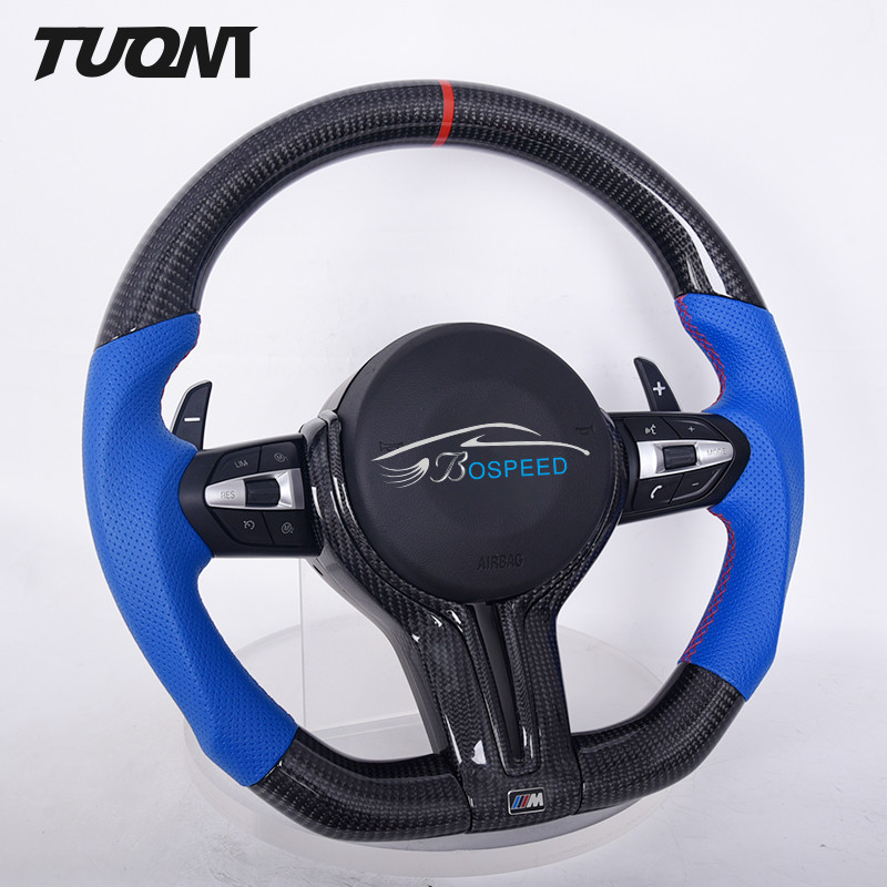Ergonomic BMW Carbon Fiber Steering Wheel Flat Bottom Easy Installation